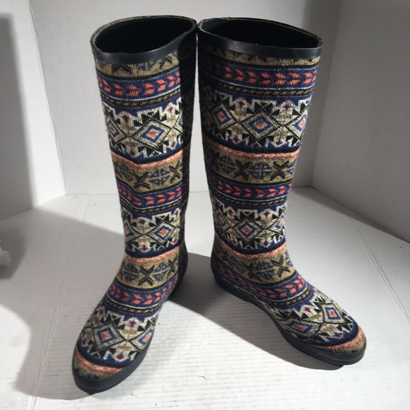 Muk Luks Shoes - MukLuks Aubrie Fair Waterproof Knit Rain Boots